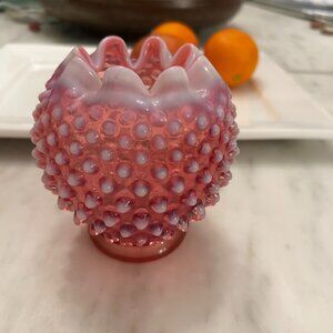 Fenton Cranberry Hobnail vase